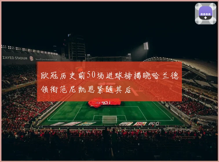 欧冠历史前50场进球榜揭晓哈兰德领衔范尼凯恩紧随其后